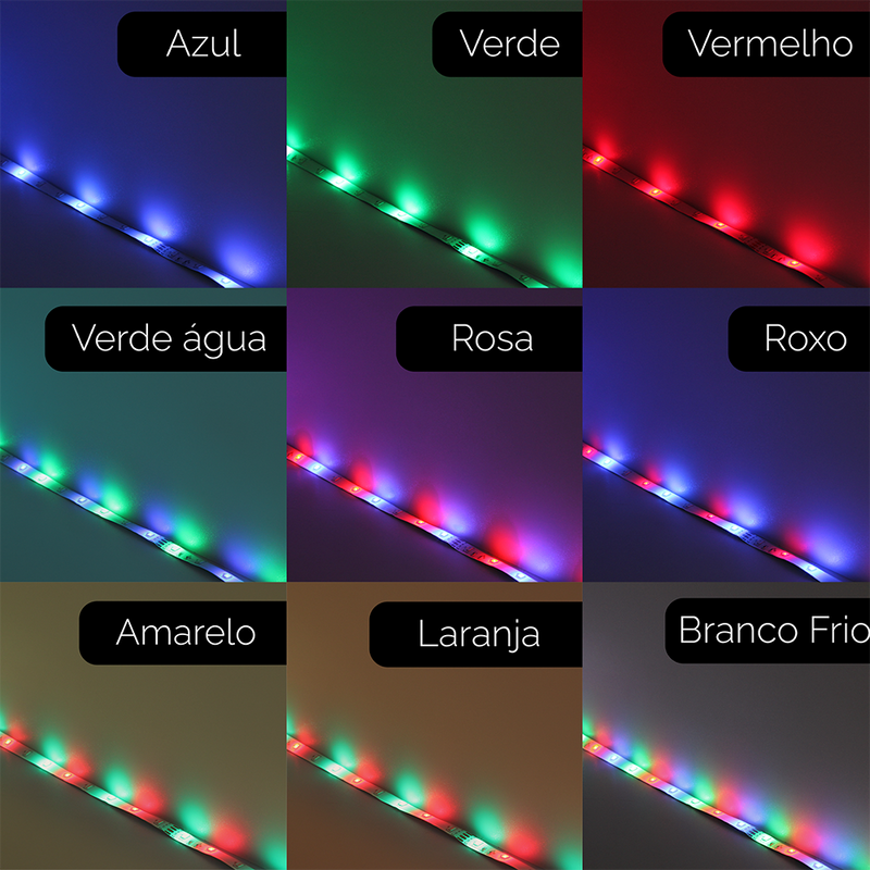 Fita Led RGB Silicone + Controladora e Fonte